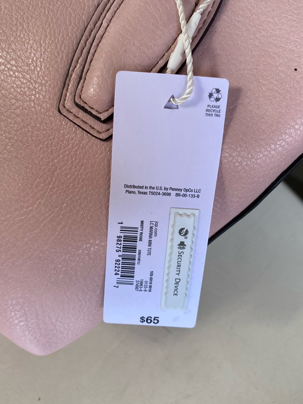 Liz Claiborne Blush Pink Pebbled Crossbody Tote - Picture 4 of 4